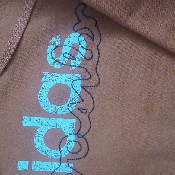 adidas rare burnt orange hoody has signature pattern of founder slouchy mensM - Picture 5 of 10